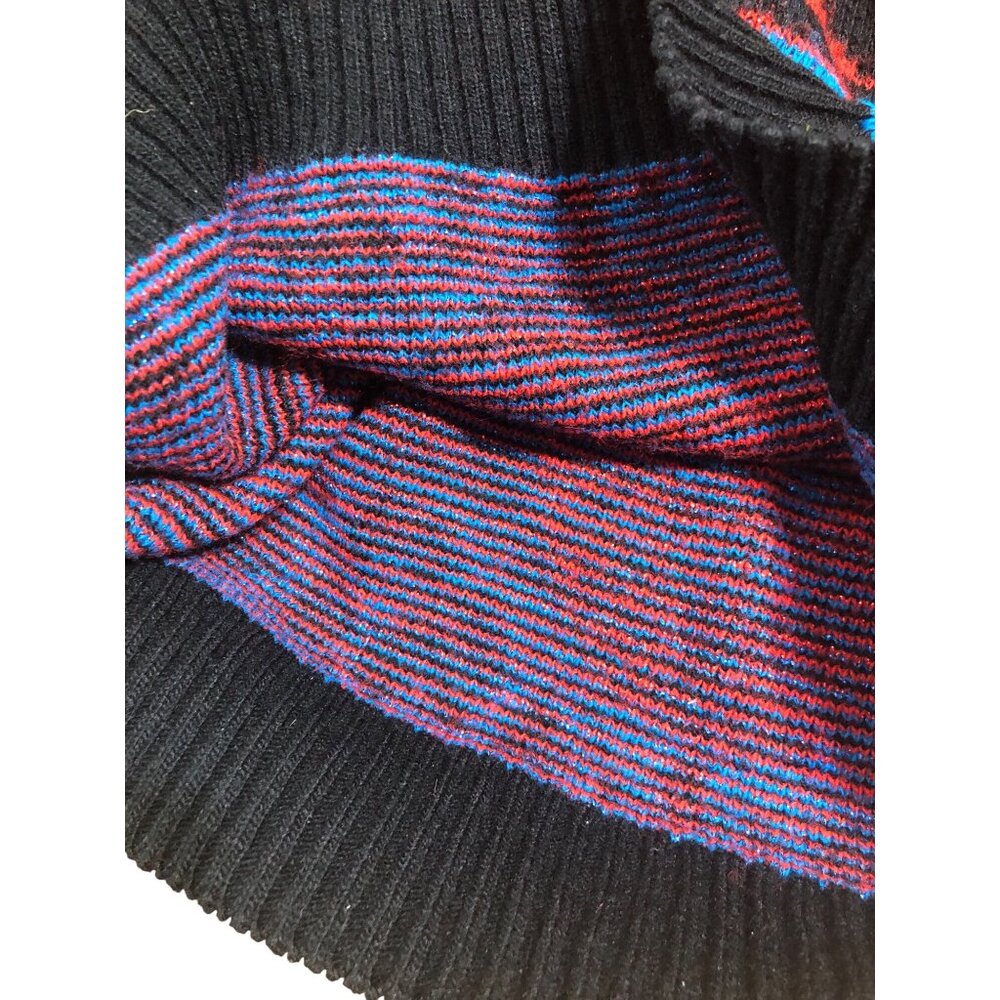 Vintage Lauren Knitwear Sweater Womens M 80s Red Blue Geometric Egyptian USA Shi - Picture 9 of 10